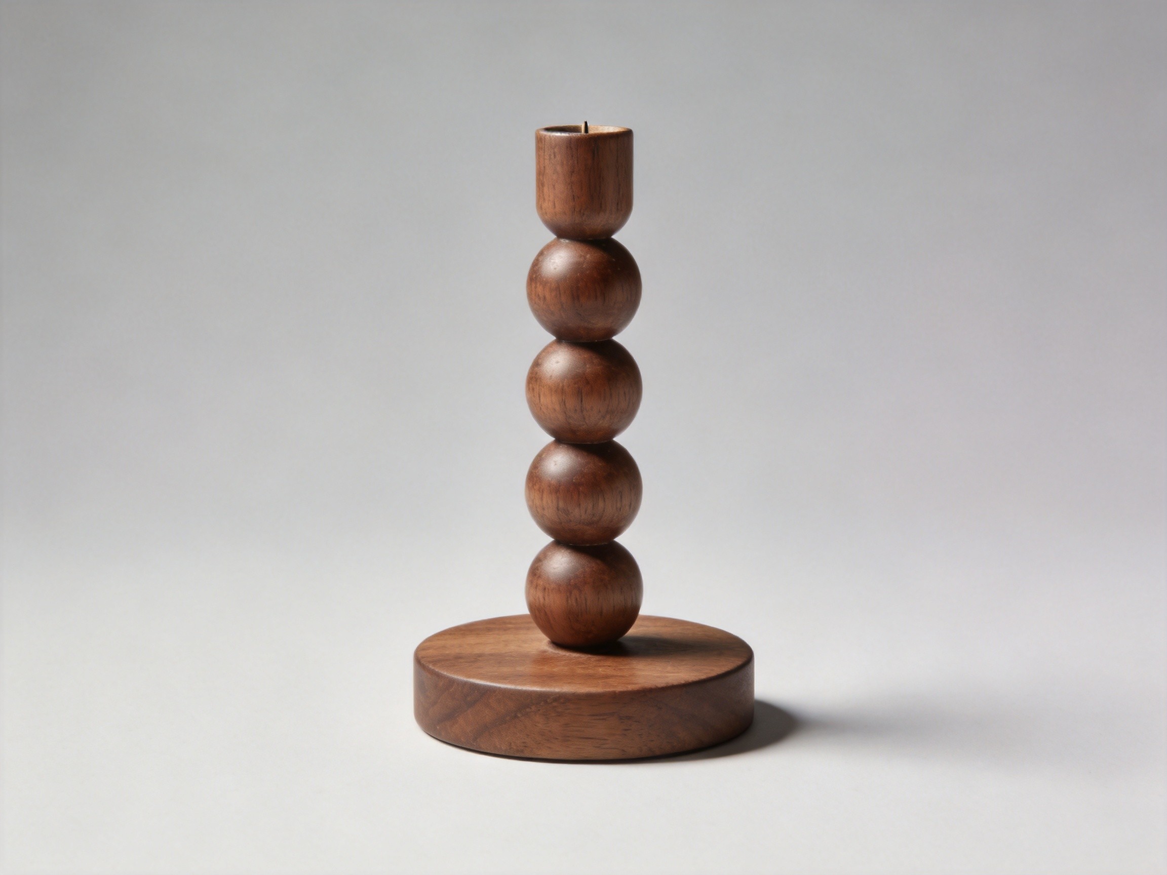 Wooden Beaded Candle Holder